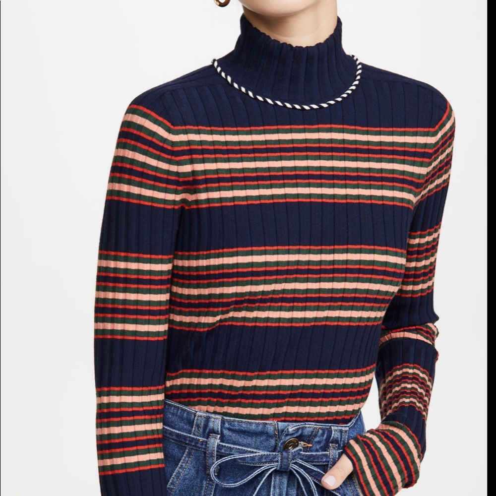Tory Burch striped mock neck sweater